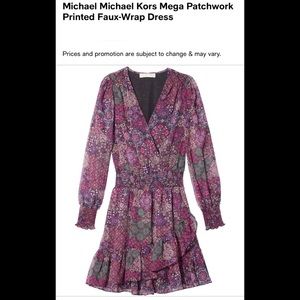 Michael Michael Kors Mega Patchwork
Printed Faux-Wrap Dress